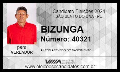 Candidato BIZUNGA 2024 - SÃO BENTO DO UNA - Eleições