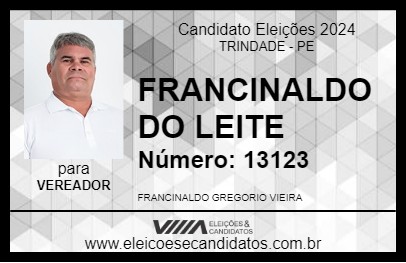 Candidato FRANCINALDO DO LEITE 2024 - TRINDADE - Eleições