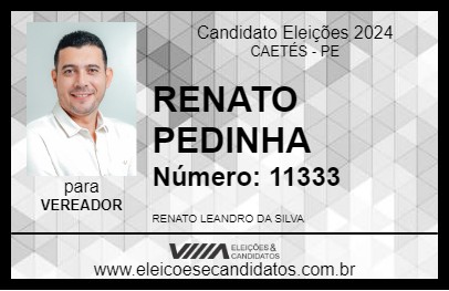 Candidato RENATO PEDINHA 2024 - CAETÉS - Eleições