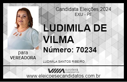 Candidato LUDIMILA DE VILMA 2024 - EXU - Eleições