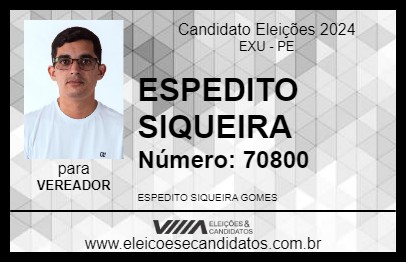 Candidato ESPEDITO SIQUEIRA 2024 - EXU - Eleições