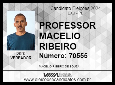 Candidato PROFESSOR MACELIO RIBEIRO 2024 - EXU - Eleições