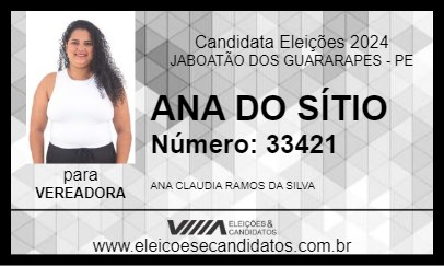 Candidato ANA CLÁUDIA 2024 - JABOATÃO DOS GUARARAPES - Eleições