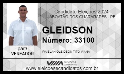 Candidato WAISLAN GLEIDSON 2024 - JABOATÃO DOS GUARARAPES - Eleições