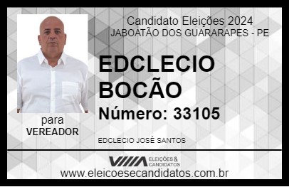 Candidato EDCLECIO BOCÃO 2024 - JABOATÃO DOS GUARARAPES - Eleições