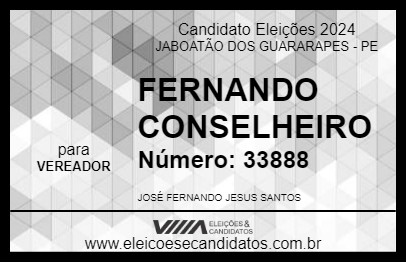 Candidato FERNANDO SANTOS 2024 - JABOATÃO DOS GUARARAPES - Eleições