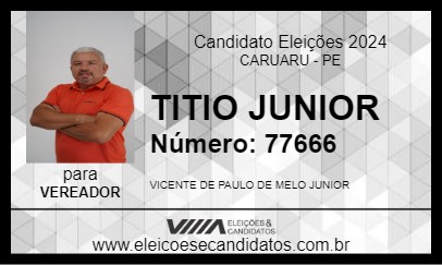 Candidato TITIO JUNIOR 2024 - CARUARU - Eleições