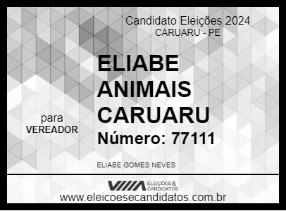 Candidato ELIABE ANIMAIS CARUARU 2024 - CARUARU - Eleições