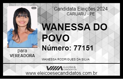 Candidato WANESSA DO POVO 2024 - CARUARU - Eleições