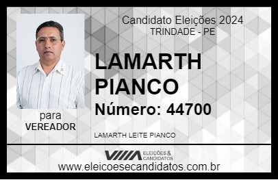 Candidato LAMARTH PIANCO 2024 - TRINDADE - Eleições