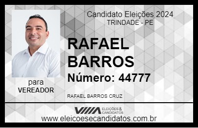 Candidato RAFAEL BARROS 2024 - TRINDADE - Eleições