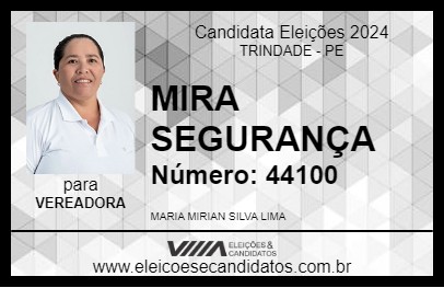 Candidato MIRA SEGURANÇA 2024 - TRINDADE - Eleições