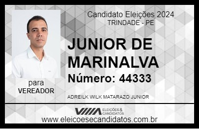 Candidato JUNIOR DE MARINALVA 2024 - TRINDADE - Eleições