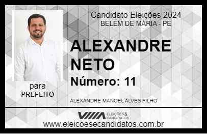 Candidato ALEXANDRE NETO 2024 - BELÉM DE MARIA - Eleições