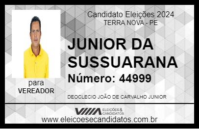 Candidato JUNIOR DA SUSSUARANA 2024 - TERRA NOVA - Eleições