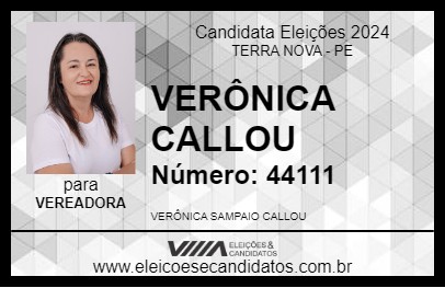 Candidato VERÔNICA CALLOU 2024 - TERRA NOVA - Eleições