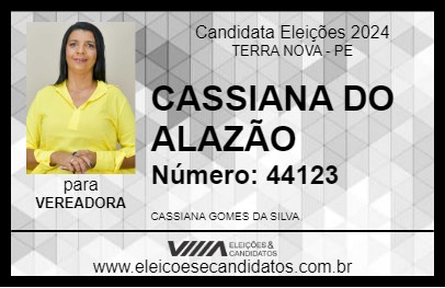 Candidato CASSIANA DO ALAZÃO 2024 - TERRA NOVA - Eleições