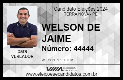 Candidato WELSON DE JAIME 2024 - TERRA NOVA - Eleições