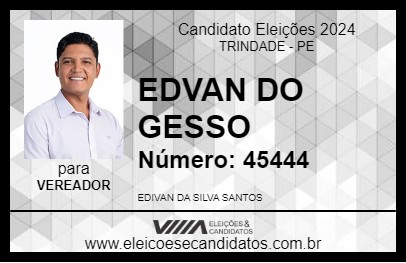 Candidato EDVAN DO GESSO 2024 - TRINDADE - Eleições