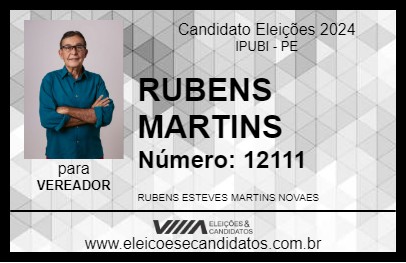 Candidato RUBENS NOVAES 2024 - IPUBI - Eleições