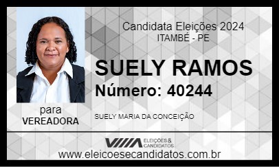 Candidato SUELY RAMOS 2024 - ITAMBÉ - Eleições