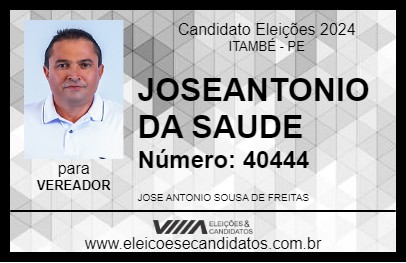 Candidato JOSE ANTONIO DA SAUDE 2024 - ITAMBÉ - Eleições