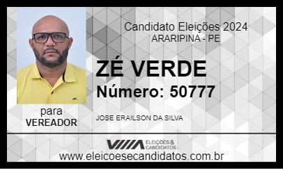 Candidato ZÉ VERDE 2024 - ARARIPINA - Eleições