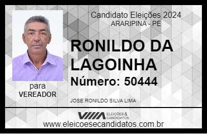 Candidato RONILDO DA LAGOINHA 2024 - ARARIPINA - Eleições