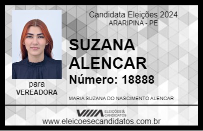 Candidato SUZANA ALENCAR 2024 - ARARIPINA - Eleições