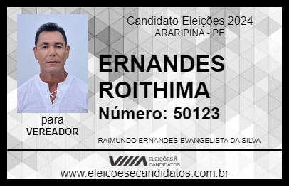 Candidato ERNANDES ROITHIMA 2024 - ARARIPINA - Eleições