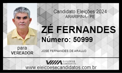 Candidato ZÉ FERNANDES 2024 - ARARIPINA - Eleições