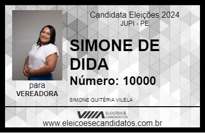 Candidato SIMONE DE DIDA 2024 - JUPI - Eleições