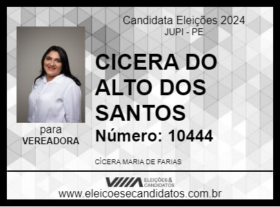 Candidato CICERA DO ALTO DOS SANTOS 2024 - JUPI - Eleições