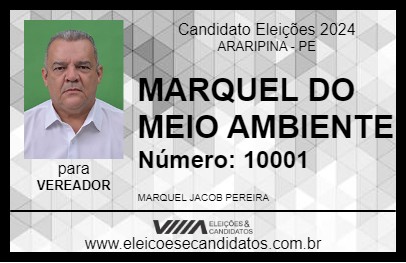 Candidato MARQUEL DO MEIO AMBIENTE 2024 - ARARIPINA - Eleições