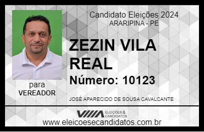 Candidato ZEZIN VILA REAL 2024 - ARARIPINA - Eleições