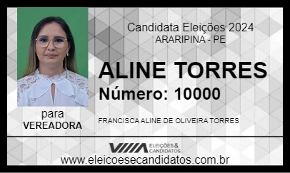 Candidato ALINE TORRES 2024 - ARARIPINA - Eleições