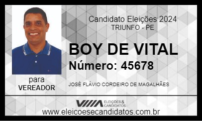 Candidato BOY DE VITAL 2024 - TRIUNFO - Eleições