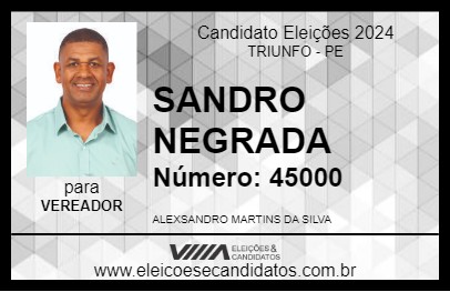 Candidato SANDRO NEGRADA  2024 - TRIUNFO - Eleições