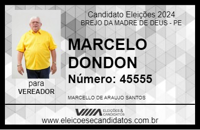 Candidato MARCELLO DONDON 2024 - BREJO DA MADRE DE DEUS - Eleições