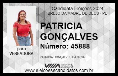 Candidato PATRICIA GONÇALVES 2024 - BREJO DA MADRE DE DEUS - Eleições