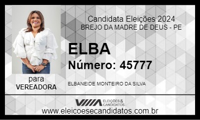 Candidato ELBA 2024 - BREJO DA MADRE DE DEUS - Eleições