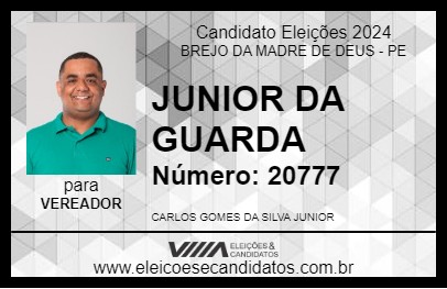 Candidato JUNIOR DA GUARDA 2024 - BREJO DA MADRE DE DEUS - Eleições