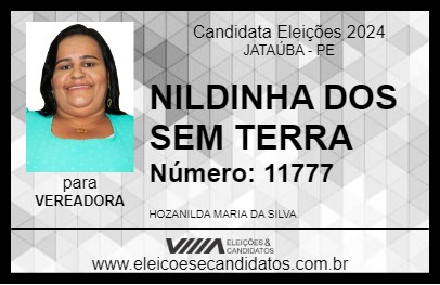 Candidato NILDINHA DOS SEM TERRA 2024 - JATAÚBA - Eleições