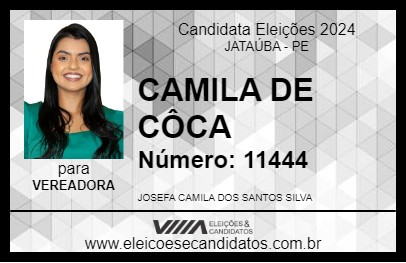 Candidato CAMILA DE CÔCA 2024 - JATAÚBA - Eleições