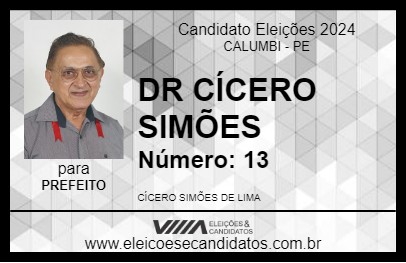 Candidato DR CÍCERO SIMÕES 2024 - CALUMBI - Eleições