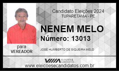 Candidato NENEM MELO 2024 - TUPARETAMA - Eleições