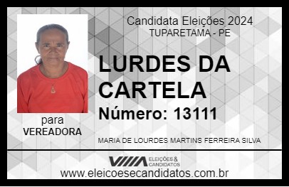 Candidato LURDES DA CARTELA 2024 - TUPARETAMA - Eleições