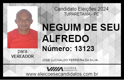 Candidato NEGUIM DE SEU ALFREDO 2024 - TUPARETAMA - Eleições