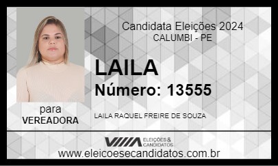 Candidato LAILA 2024 - CALUMBI - Eleições