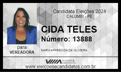 Candidato CIDA TELES 2024 - CALUMBI - Eleições